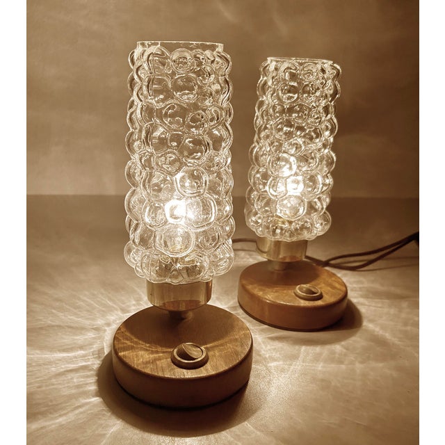 Vintage Bubble Glass Table Lamps, 1970s, Set of 2 For Sale - Image 4 of 14
