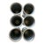 Mid-Century Modern Vintage American Is Century Modern Pewter-Tone Sunburst Medallion Water Goblets – Set of 6 For Sale - Image 3 of 9