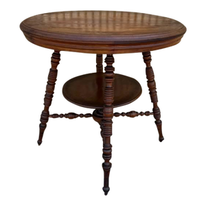 Antique Victorian Style 2 Tier Parlor Lamp Table Side Table