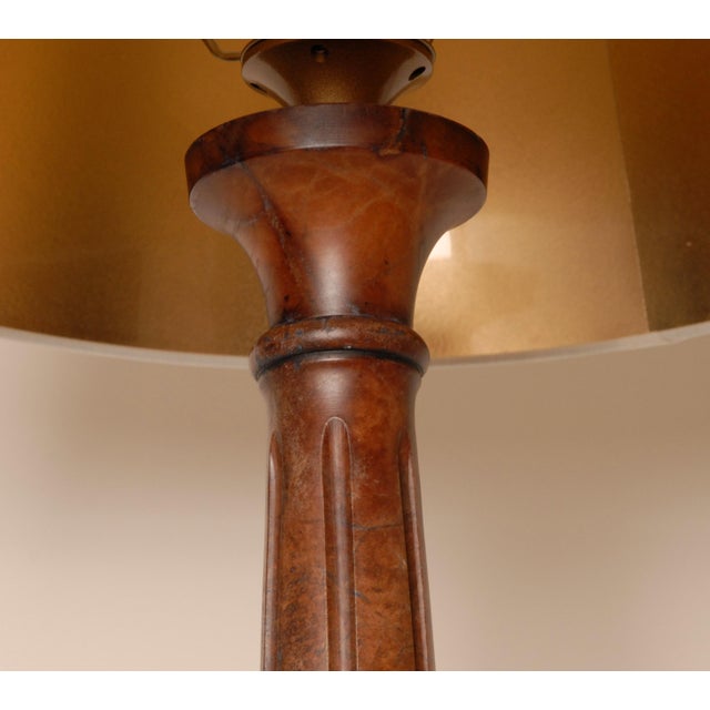 Traditional Marble Lamps Red Rouge Neoclassical Column Table Lamps - A Pair For Sale - Image 6 of 10