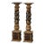 Pair of 18th Century French Carved Polychrome Pedestals With Birds & Grapevines For Sale