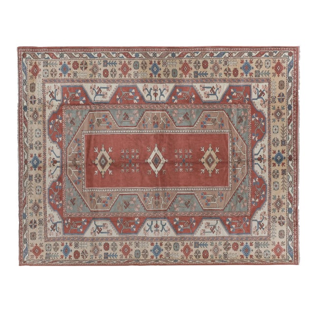 Oversize Bohemian Striped Wool Kilim Rug 10'1" x 12'10 154" x 121" / 392 x 308 Cm Hand woven with high quality pure wool...