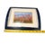1970s MCM 3D Foil Art Deco Diorama Scene Mt Fuji Pink Cosmos Flower Concave Blue Frame For Sale - Image 16 of 17