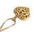 Mid 20th Century Filigree Puff Heart 14k Yellow Gold Pendant & Long Chain Necklace For Sale - Image 4 of 6