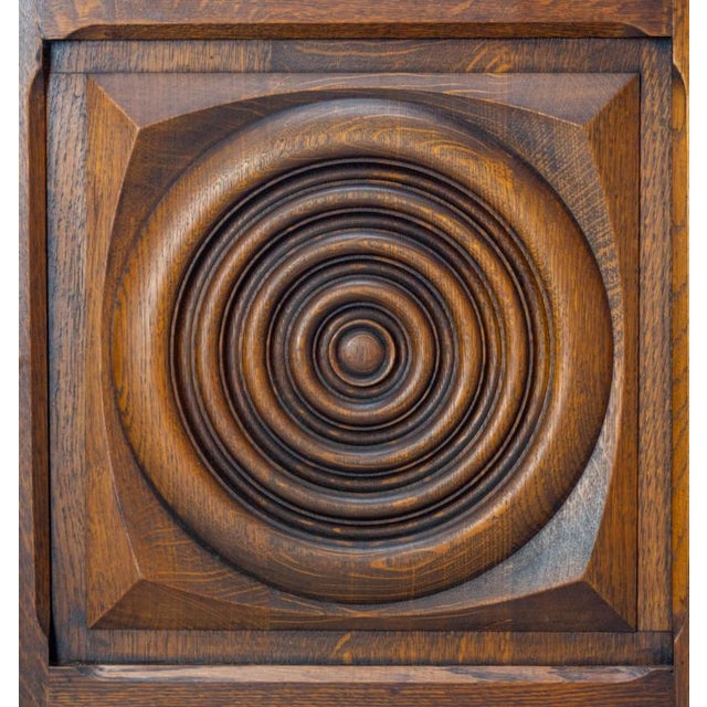 Wood Small Vintage French Buffet in Carved Oak, 1960 For Sale - Image 7 of 12