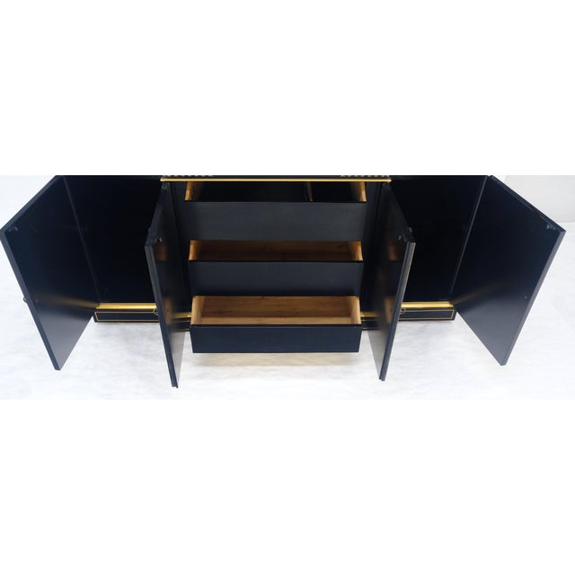 Vintage Chinese Asian Black Lacquer Chinoiserie Sideboard Credenza Greene Hinkle For Sale - Image 12 of 18