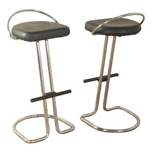 Bauhaus Style Bar Stools, Set of 2 For Sale