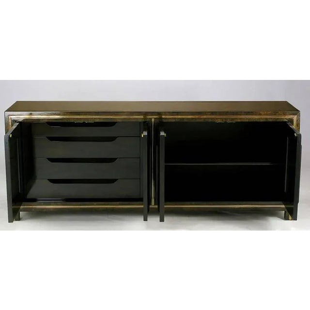 Mastercraft Burled Amboyna and Brass Sideboard by Mastercraft For Sale - Image 4 of 8