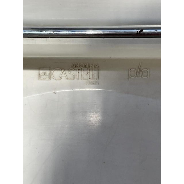 White Plia Acrylic Folding Chair with White Seat & Chrome Frame by Giancarlo Piretti for Castelli For Sale - Image 8 of 10