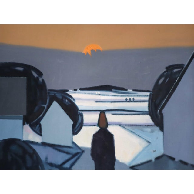 Mid-Century Modern 'Winter Light at Dusk' Vintage Swedish Landscape Oil Painting, Framed For Sale - Image 10 of 11