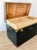 Black Vintage 1950s Black & Brass Storage Trunk / Coffee Table For Sale - Image 8 of 10