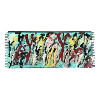 Vintage Boho Original Purvis Young Painting on Door For Sale