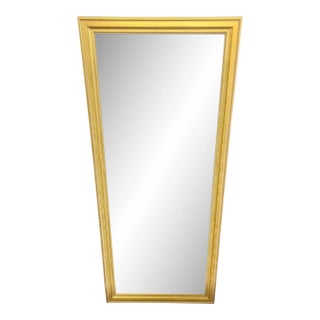 Wood Floor Mirror With Gold Frame For Sale