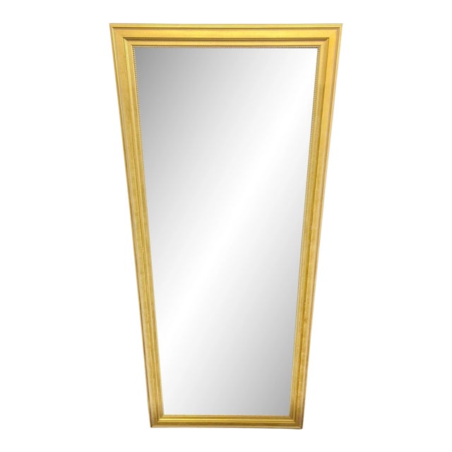 Wood Floor Mirror With Gold Frame For Sale