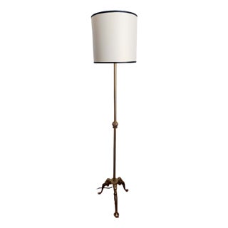 Vintage Brass Tripod Floor Lamp, 1950 For Sale