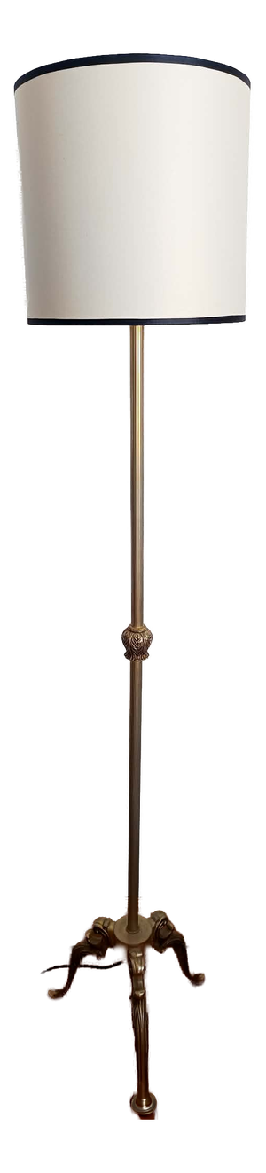 Vintage Brass Tripod Floor Lamp, 1950