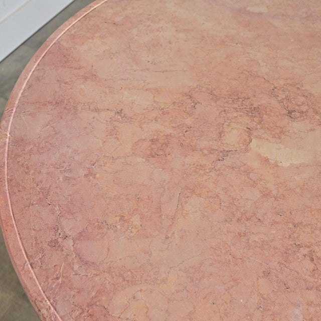 French Mid 20th Century French Empire Style Marble Top Painted Center Table For Sale - Image 3 of 11