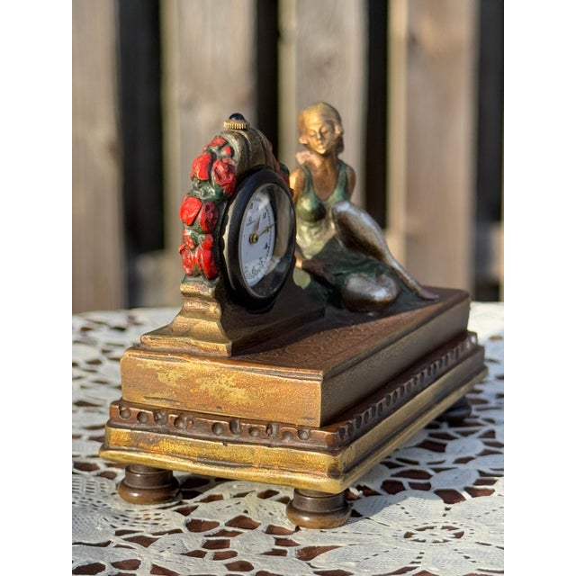 Offering for sale this extremely rare and precious "Viennese bronze" sculpture depicting a ballerina sitting next to an...