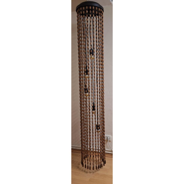 Large Mid-Century German Model 887/5 Cascade Lamp in Larch Wood from Temde, 1960s For Sale - Image 6 of 13