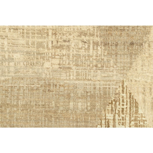 Abstract Rug & Kilim’s Abstract Rug With Beige-Brown and Cream Geometric Patterns For Sale - Image 3 of 8