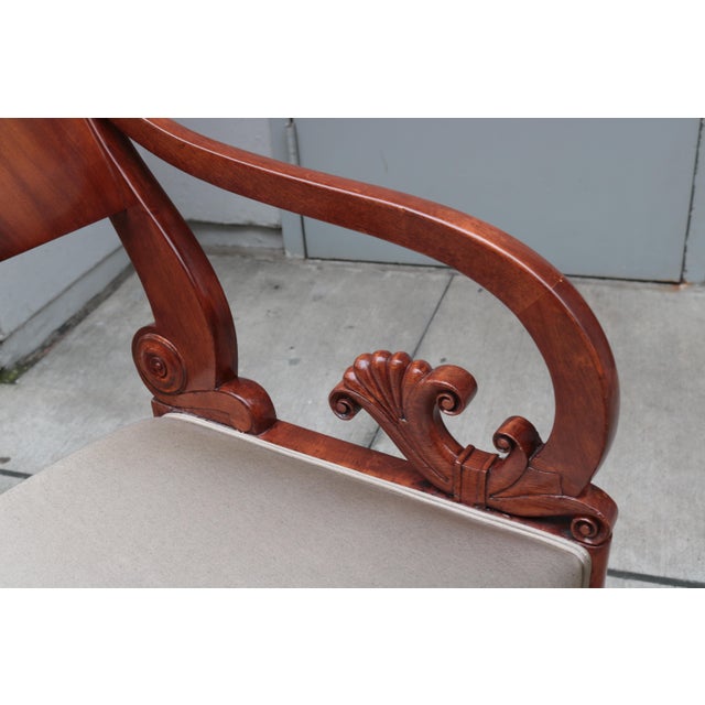Traditional Early 19th Century Pair of Mahogany Empire Armchairs For Sale - Image 3 of 11