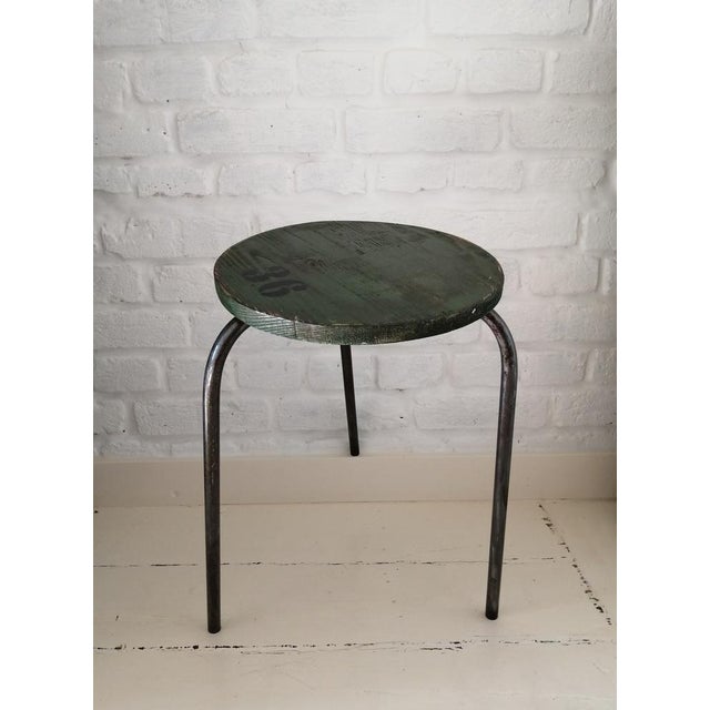 Vintage Industrial Black Stool For Sale - Image 17 of 18
