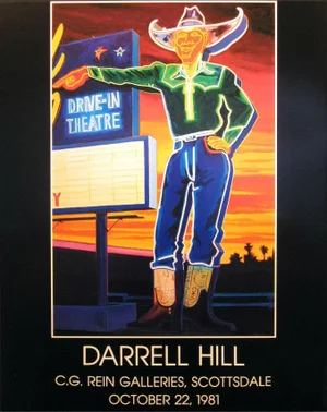 1981 "Neon Cowboy" Darrell Hill Scottsdale Exhibition Poster