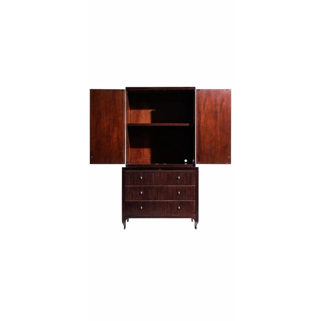 Contemporary Late 20th Century Barbara Barry for Baker Furniture Mahogany Armoire For Sale - Image 3 of 4