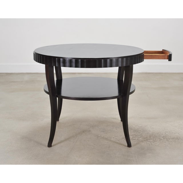 Late 20th Century Barbara Baker for Baker Art Deco Walnut Fluted Center Table For Sale - Image 5 of 18