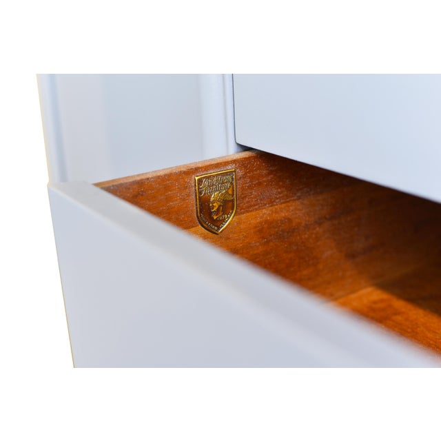 1950s Mahogany Sideboard by Landstrom Furniture in Blue - Newly Painted For Sale - Image 12 of 12