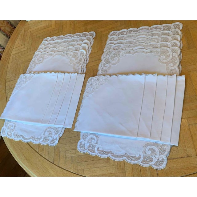 Textile 1980s Fine Madeira Table Linen Placemats Napkins Scheuer, San Francisco 10 Settings- 20 Pieces For Sale - Image 7 of 7