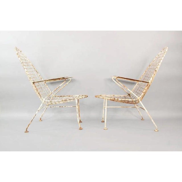 Italian Mid-Century Space Age High-Back Wire Lounge Chairs, Set of 4 For Sale - Image 6 of 17