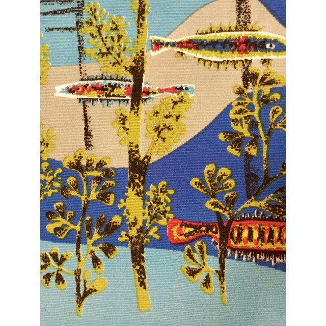 Blue Calypso Tapestry from René Fumeron, France, 1960s For Sale - Image 8 of 17