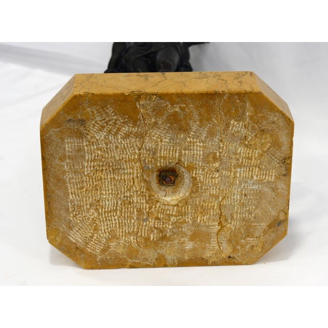 Ferdinando De Luca, Figurative Sculpture, 1921, Bronze with Yellow Marble Base For Sale - Image 9 of 11