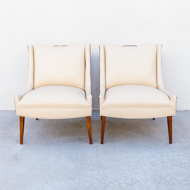 Restored 1950s Mid Century Modern Selig Lounge Chairs in Edelman Leather For Sale - Image 14 of 15