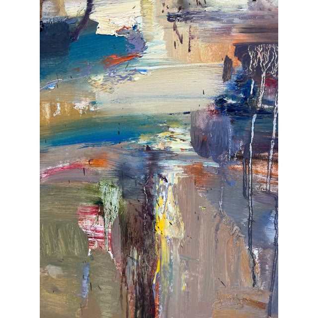 Brown Contemporary Abstract Original Oil Painting For Sale - Image 8 of 12