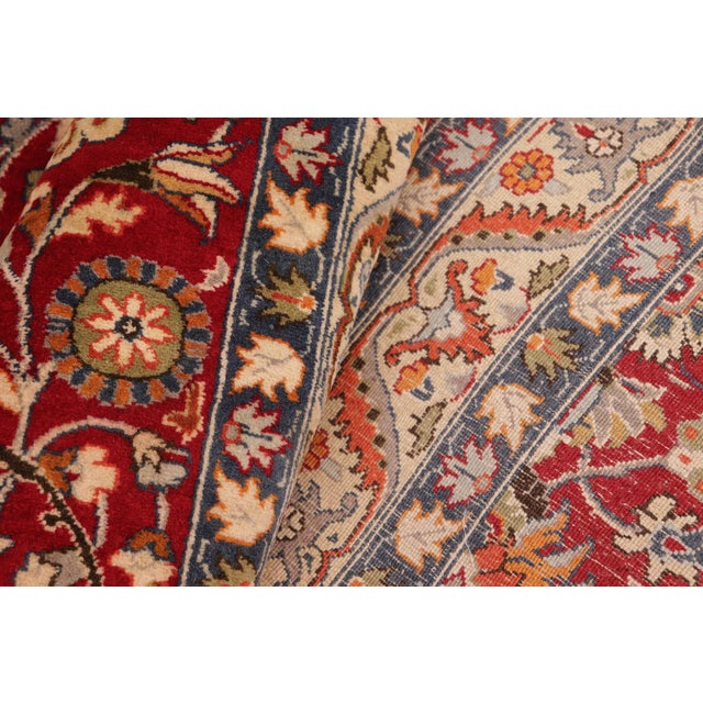 Textile 1990's Floral Pak-Persian Red/Green Wool Rug - 10'0'' X 14'3'' For Sale - Image 7 of 9