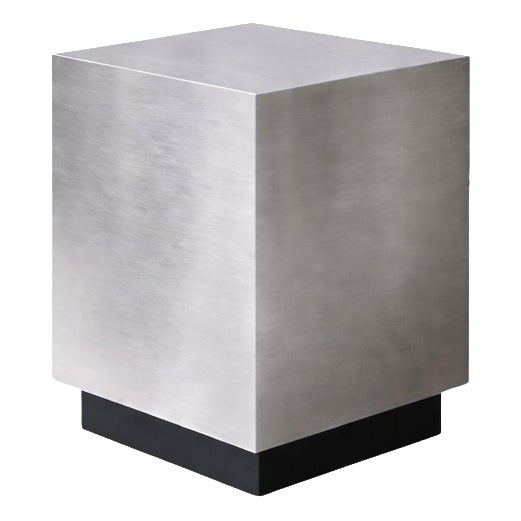Floating Side Table in Brushed Aluminum by Veliento For Sale