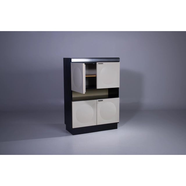 Brutalist Black and White Bar Cabinet, 1970s For Sale - Image 4 of 6
