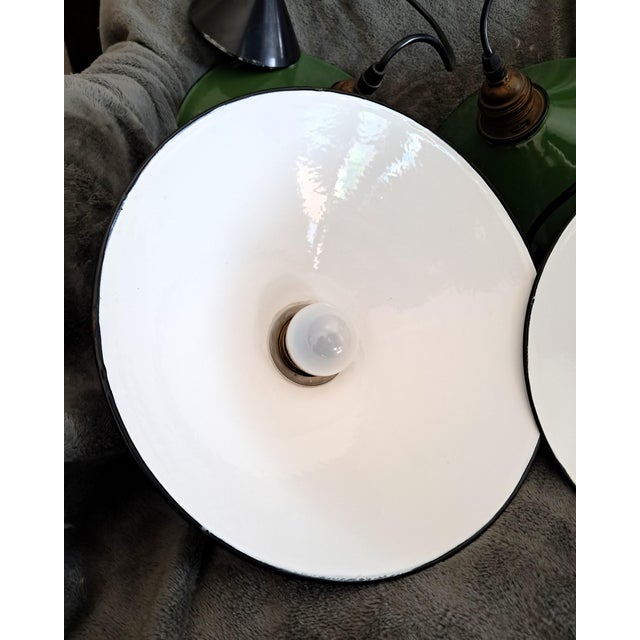 Industrial Vintage Industrial Bauhaus Ceiling Lights from Zenith, Belgium, 1930, Set of 4 For Sale - Image 3 of 14