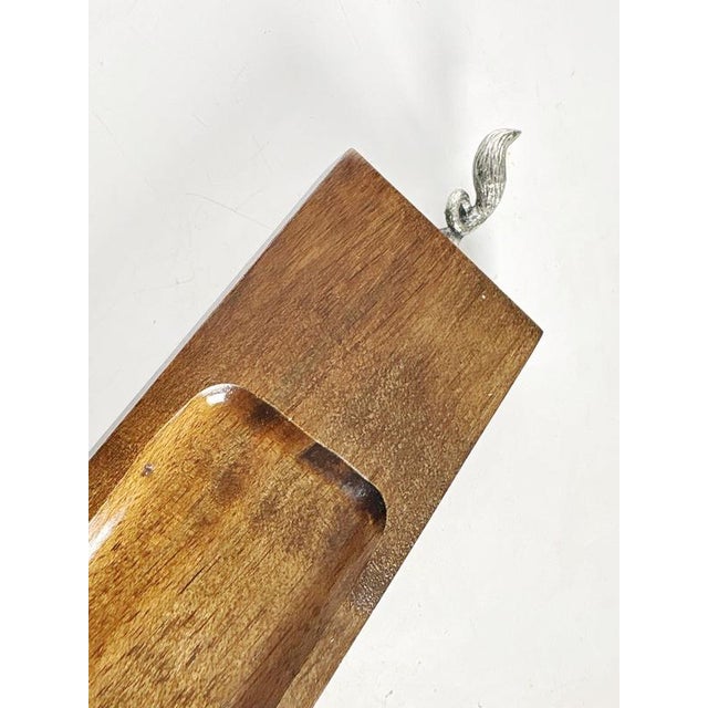 Wood and Metal Charcuterie Serving Board, France, 1990s For Sale - Image 10 of 13