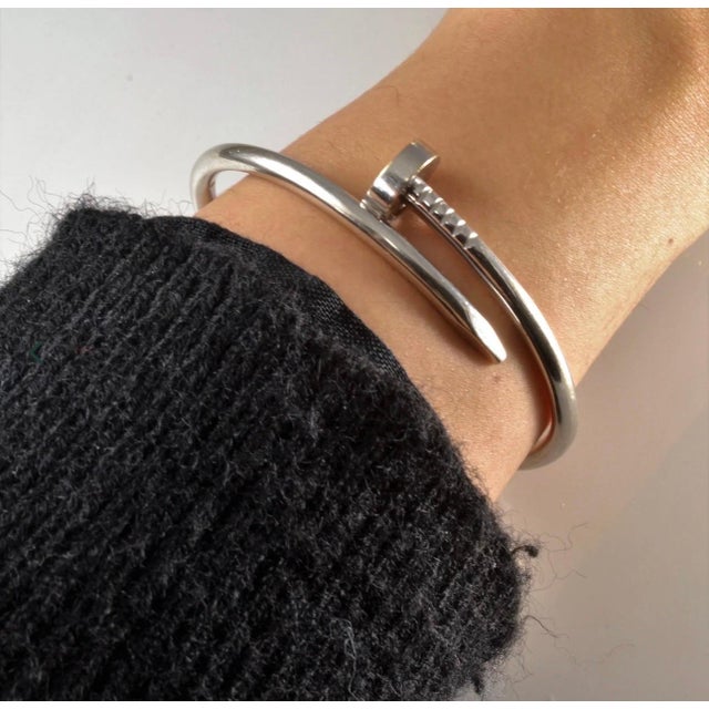 Cartier JUSTE UN CLOU BRACELET 17 Nail PRQ613 18kt White Gold AU750 AUTHENTIC For Sale - Image 17 of 18