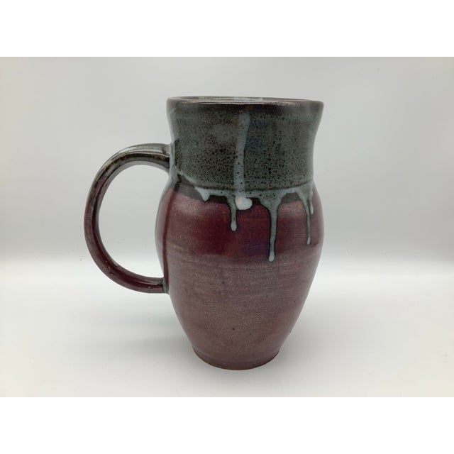 Mid 20th Century Hand Thrown Stoneware Studio Pottery With Dripped Glazed Vessel Signed. For Sale - Image 9 of 9