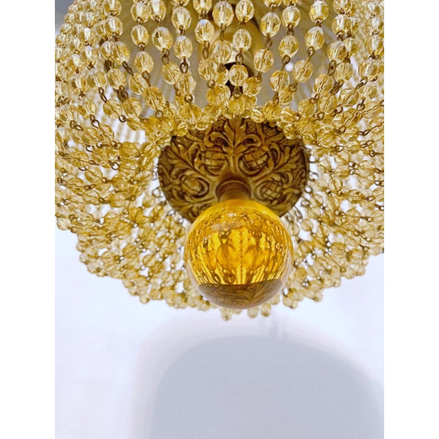 Amber Italian Bronze Basket Pendant With Amber Beads For Sale - Image 8 of 10