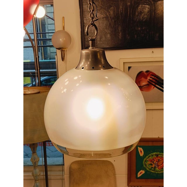 White Model LS10 Pendant Light by Luigi Caccia Dominioni for Azucena, Italy, 1960s For Sale - Image 8 of 9