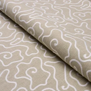 Schumacher Noyo Indoor/Outdoor Embroidery Fabric In Flax
