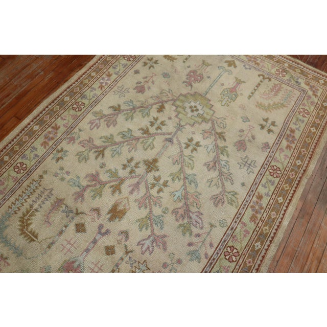 Rustic Antique 1920s Turkish Oushak Rug - 5'1" x 8'5" For Sale - Image 3 of 9