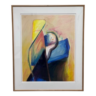 Circa 1995 Albert E. Smith Custom Framed Abstract For Sale