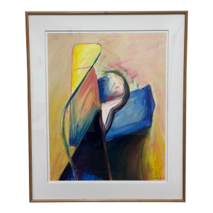 Circa 1995 Albert E. Smith Custom Framed Abstract