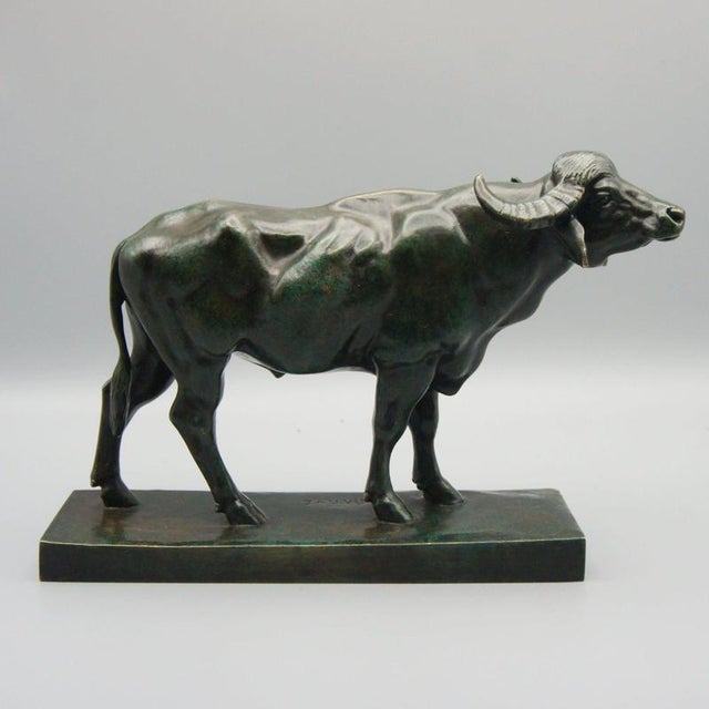 Black Antoine Louis Barye, Standing Buffalo, Bronze For Sale - Image 8 of 9